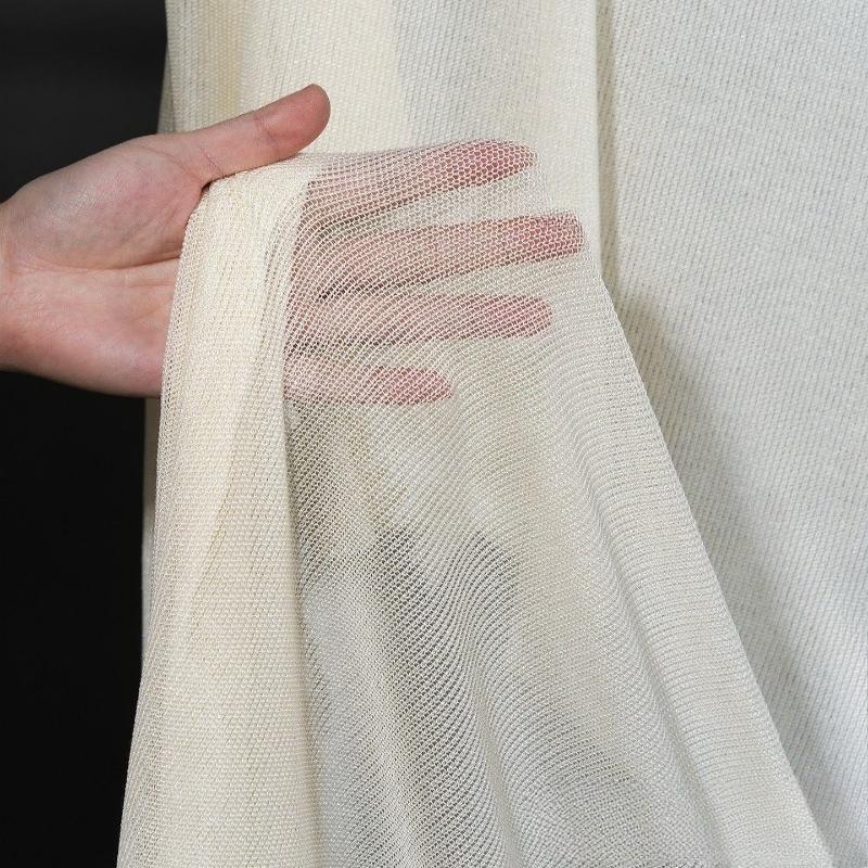 

50/100cm High-Elasticity Metallic Chain Hollow-Out Sheer Mesh Fabric for DIY Stage Performance Costumes Fashion Accessories 100x145cm