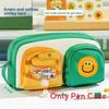 Cute Double Pocket Cartoon Pen Case With Removable Dividers For Students And Office Use
