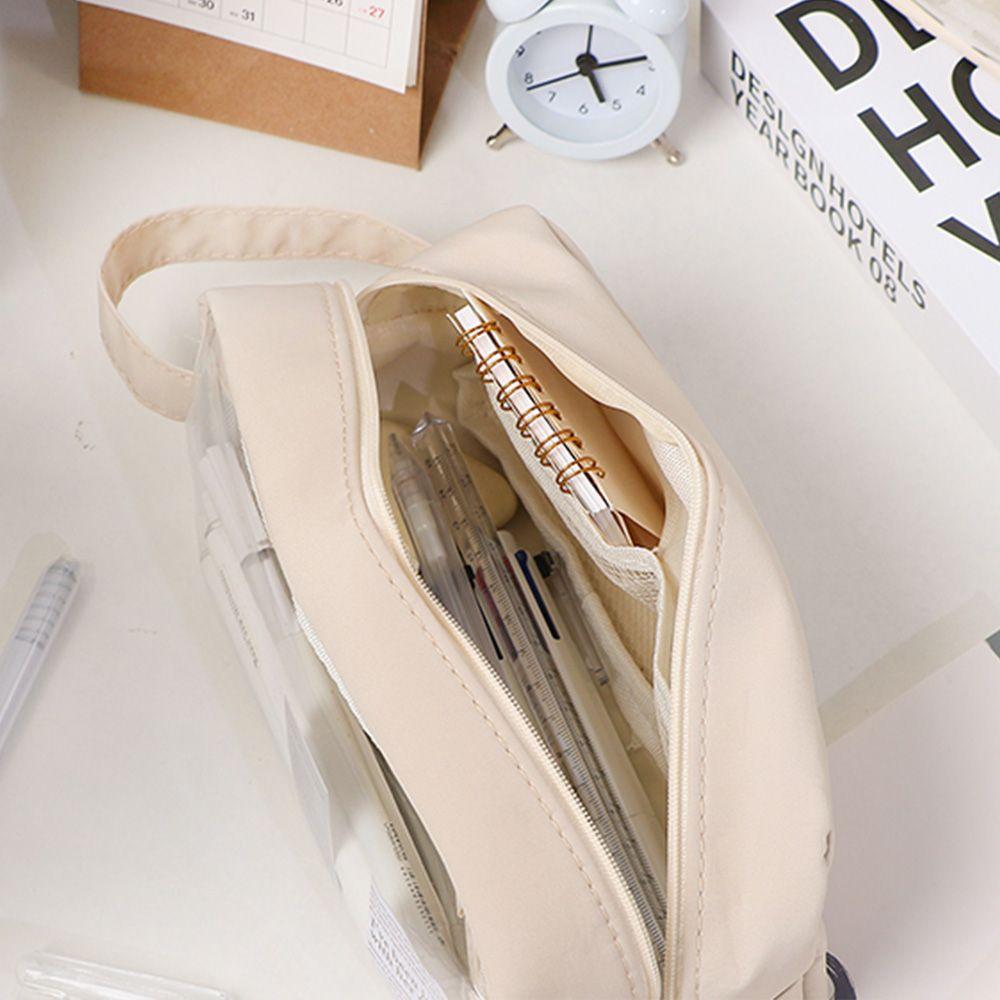 Transparent PVC Pencil Bag Japanese Style Stationery Storage Waterproof Pencil Pouch Cosmetic Bag School Student Supplies New
