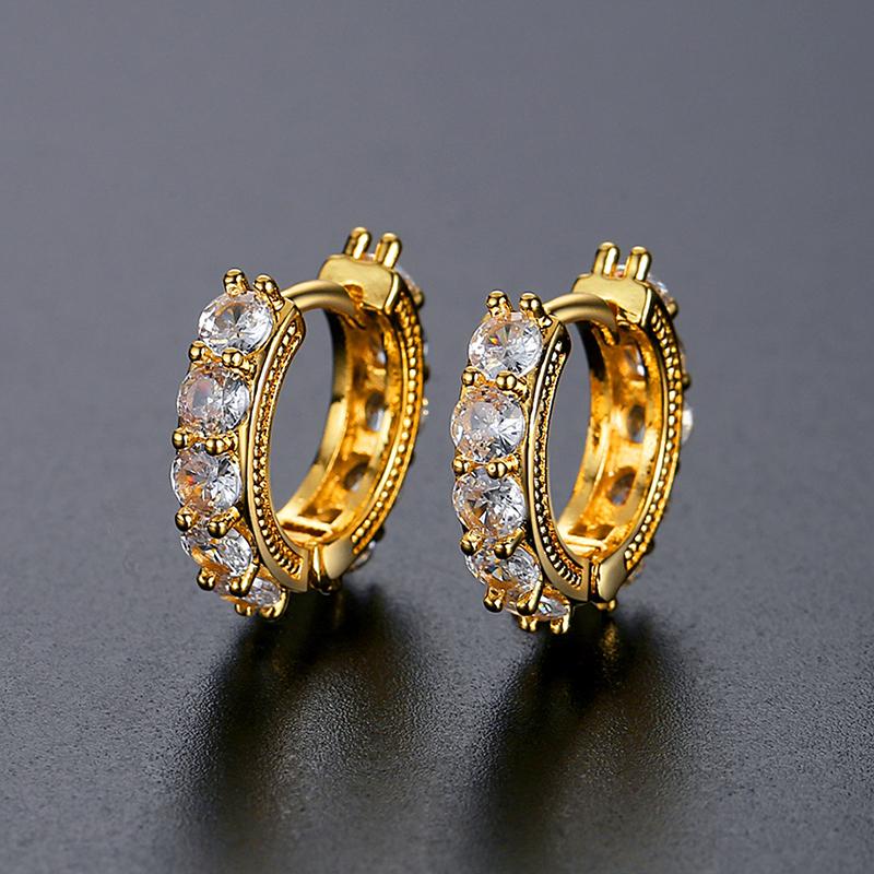 LUOTEEMI Earring Cubic Zirconia Woman Jewelry Zircon Fashion Cute Lady Elegant Small Round Earings