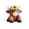 Yousheng Cute Highland Cow Figurine Mini Cow Screen Topper Ornament 3D Printed Farmhouse Animal Computer Monitor TV Planter Decor for Cow Lovers Gifts