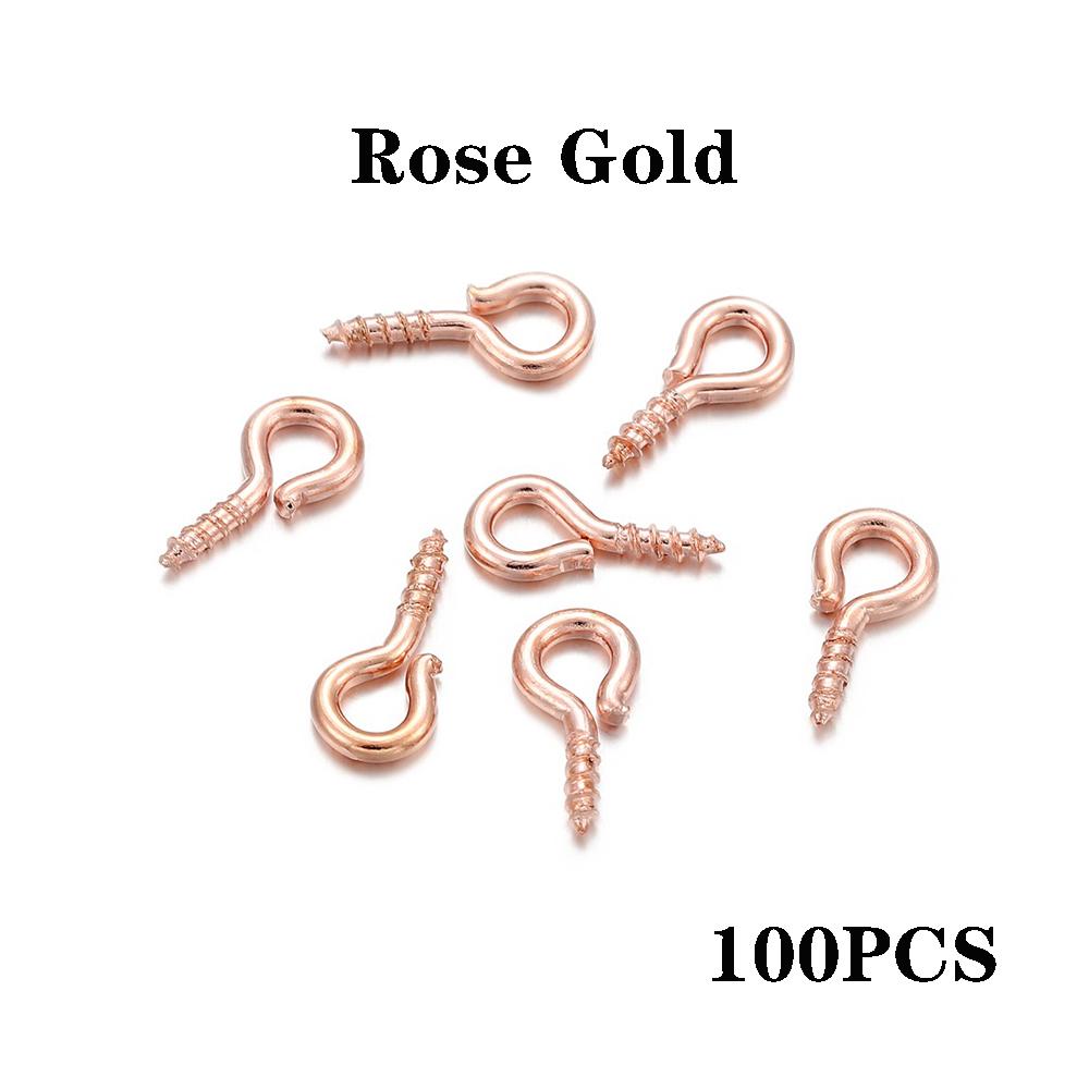 100-200Pcs Tiny Mini Eye Pins Screw Clasps Gold Connector Pendants Threaded Hooks For DIY Jewelry Making Findings Accessoies
