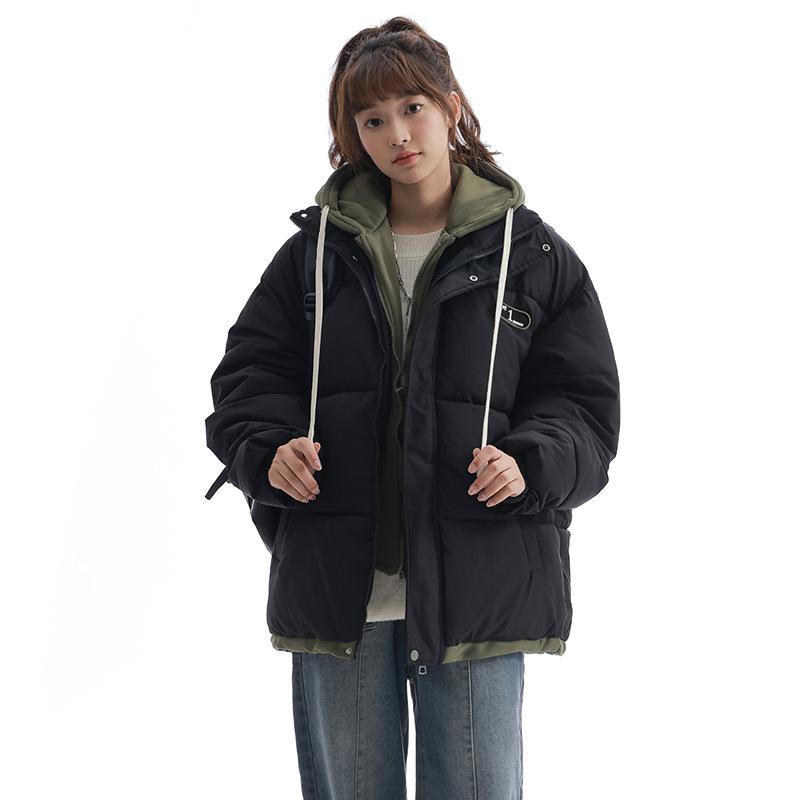 Fake Two Pieces of Cotton Clothes Women's Winter 2025 New Thickened Warm Padded Jacket Women's Down Padded Jacket Versatile Student Jacket