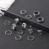 Butterfly Ring Fashion Personality Animal Snake Hollow Love Moon Cross 14-Piece Ring Female