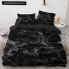 Marble King Queen Duvet Cover Cool Black and White Texture Pattern Bedding Set for Teens Adults 2/3pcs Polyester Quilt Cover