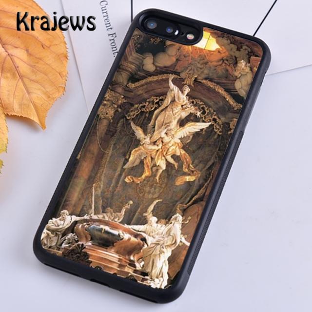 Krajews Vintage Baroque Painting Phone Case Cover For iPhone 17 Air 16 15 14 Plus 12 13 Pro Max Coque Fundas