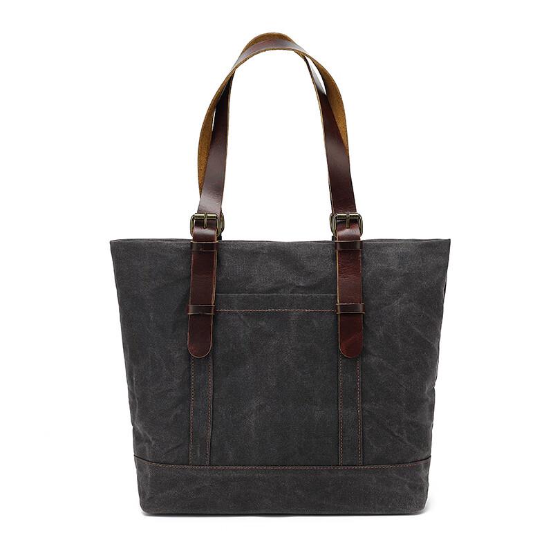 AUGUR Waxed Canvas Crossbody Tote Bag