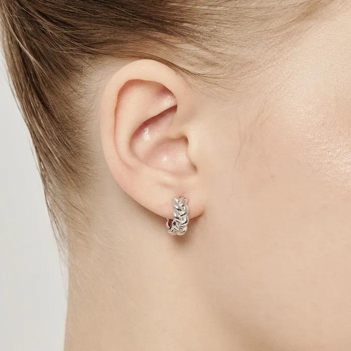 STONEHENGE Braided Silver Earrings SA25C55U