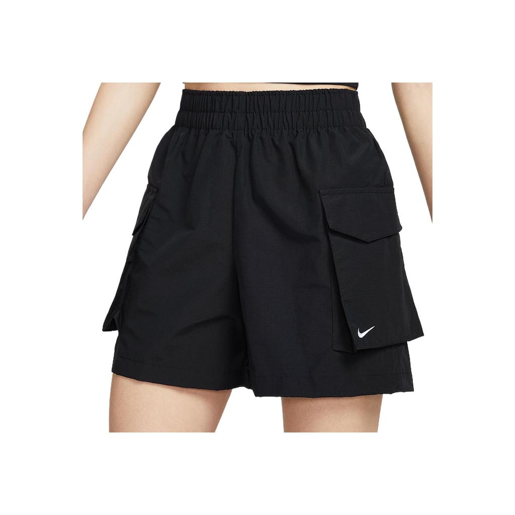 Nike Sportswear Essentials Comfortable Fashion Casual Versatile Solid Color Cargo Shorts Women Shorts Black White HM6983-010