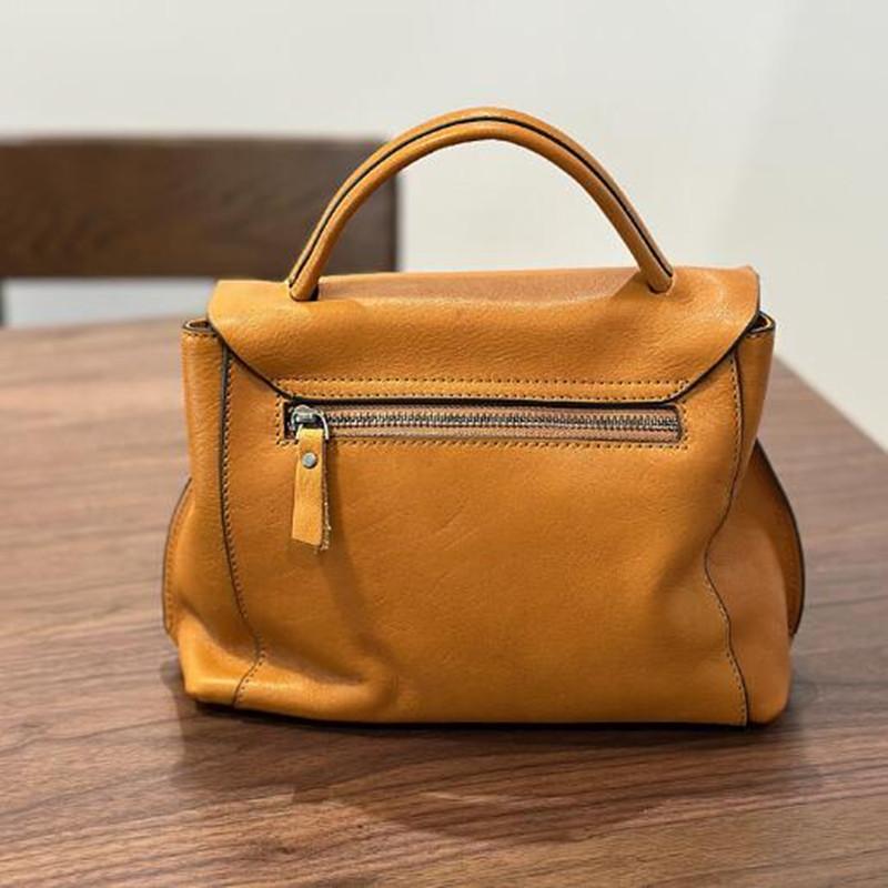 Designer Brand 2026 Autumn/Winter Handmade Original First Layer Cowhide Women's Single Shoulder Crossbody Bag Leather Messenger Bag