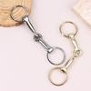 Horse Bits Hollow Jointed Mouth Snaffle Bits Keychain Alloy Keychain Single Connector Horse Bit Key Knot Snaffle Bits Keychain