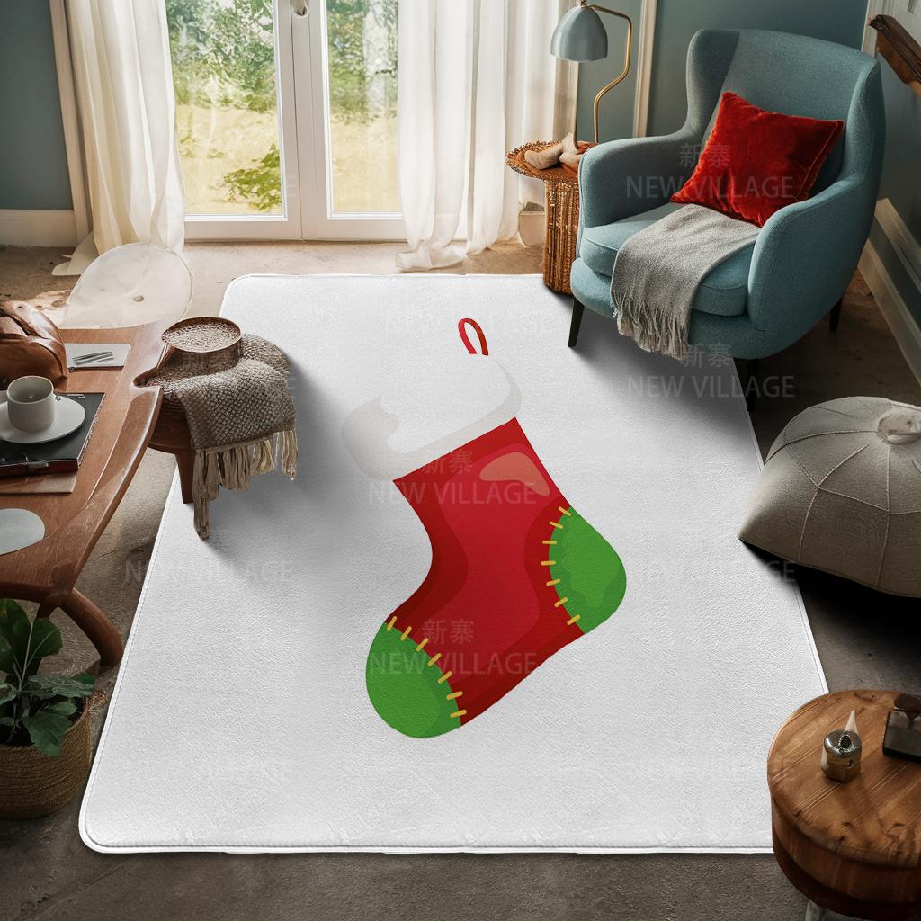 House Entrance Carpet Home Door Mat Living Room Bath Foot Bathroom Non-slip Water Absorption Rugs Bath Merry Christmas Winter
