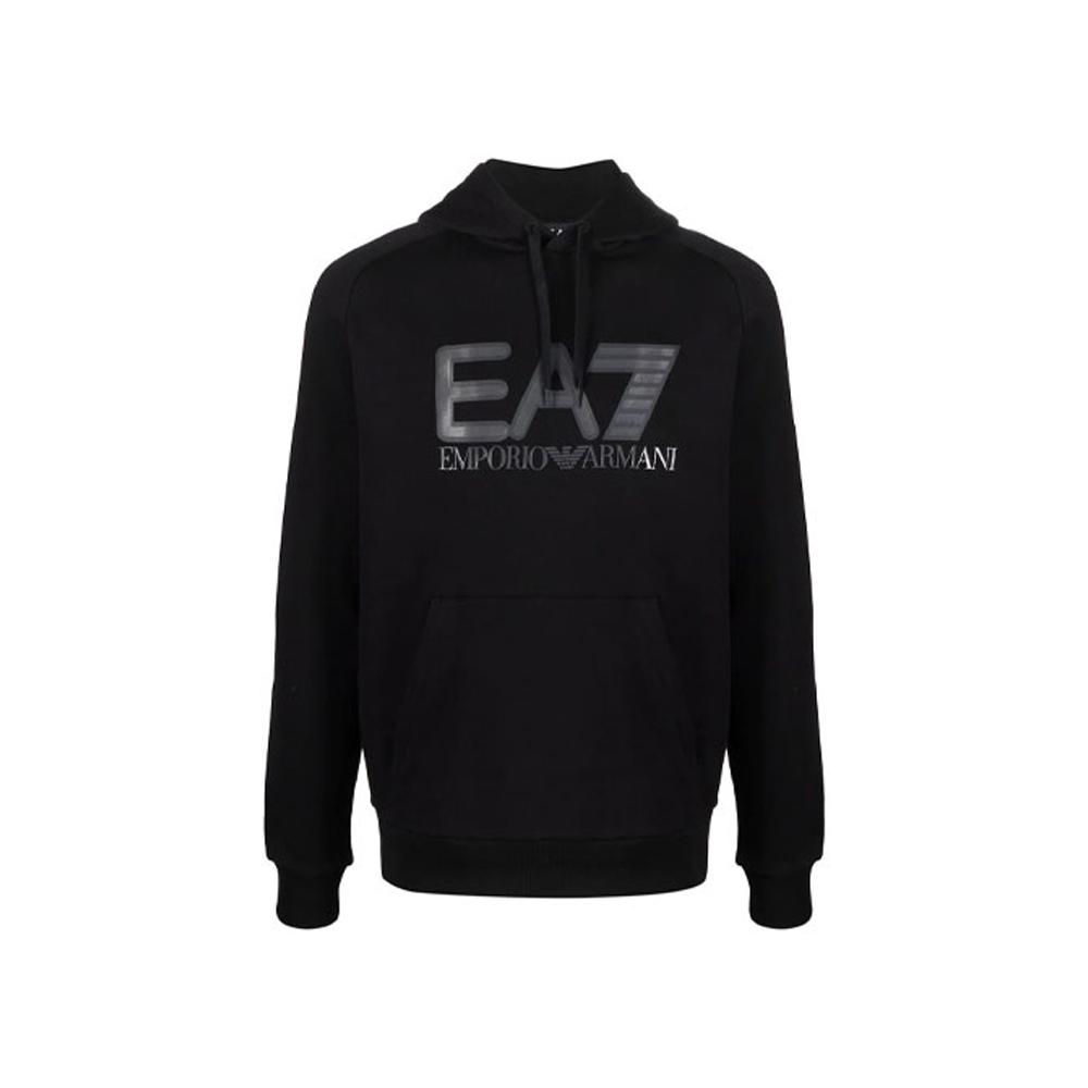 Emporio Armani FW21 Large Logo Print Comfortable Hoodie Men hoodies Black 6KPM88-PJ07Z-1200 S
