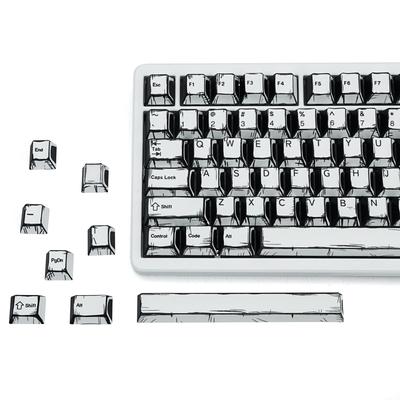 Keycaps 136 Keys Cartoon PBT Double Shot Keycaps Full Set Keycaps Keycaps Only 60% 65% 75% 100% (White)