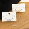 Silver Needle Zircon Gourd Pony Stud Earrings Set Natal Year Daily Versatile Temperament Earrings Light Luxury High-end Earrings