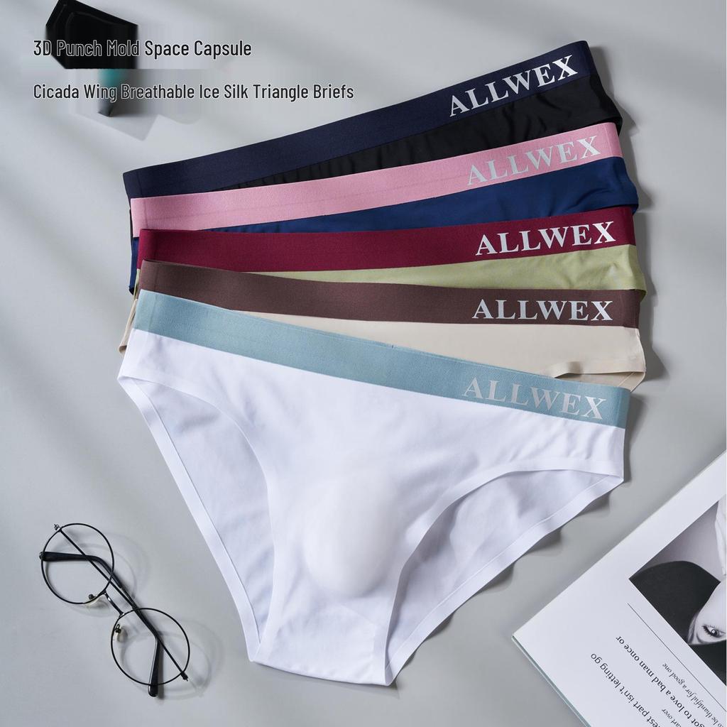 Men's Ice Silk Low-Waist Seamless Triangle Briefs – Breathable & Sexy