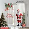 2pcs 2D Flat Printing Merry Christmas Popular Drapes Merry Christmas Santa Tree_a Fabric Without Electricity Family Party Use