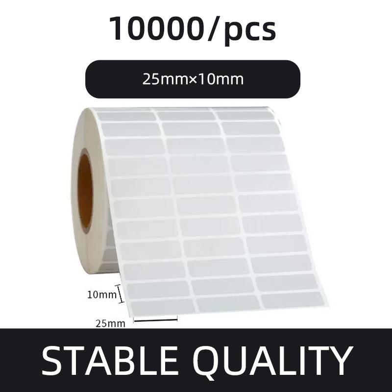 Etiqueta de código de barras PET prata fosca 20 30 40 50 60 70 80 90 100 Fita de transferência térmica Impressora de adesivos