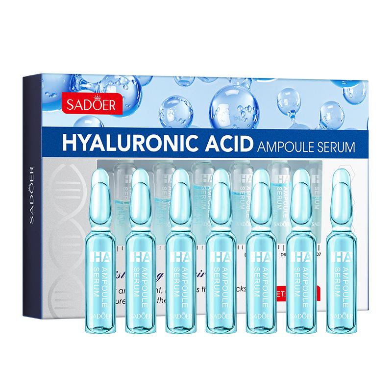 7pcs/Kit SADOER Ampoule Vitamin C 24K Gold Hyaluronic Acid Serum for Face Moisturizing Brightening Hydrating Facial Essence
