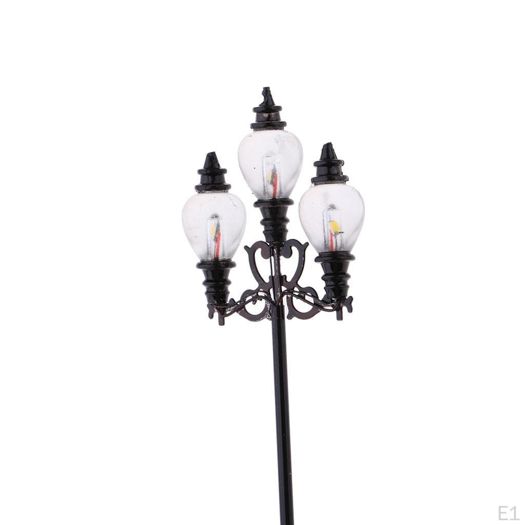 3Pc 1:100 Model Railway Led Lamppost Street Lights Building 8.9cm 3V