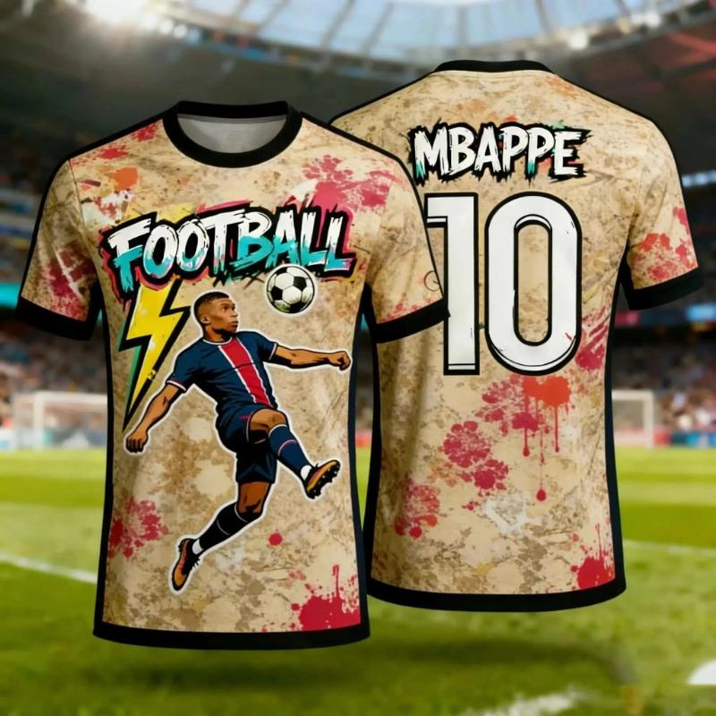 Summer Sports T Shirt 3D Gradient Print Fashion Soccer Jersey for Fitness S