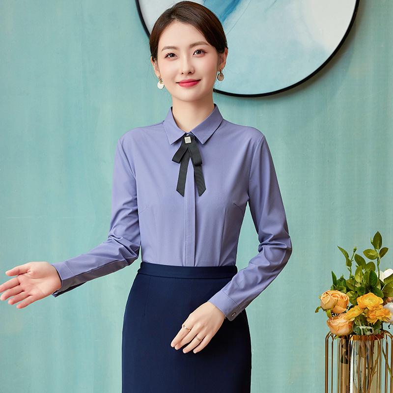 Women's 2023 Autumn Professional Long-Sleeve White Shirt