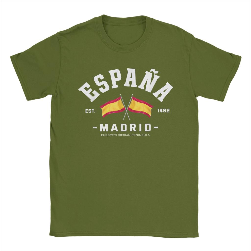 Spain Heart TShirt Beach Pure Cotton TShirts For Adult Hippie Loose Tshirt ShortSleeve Awesome Top Tees