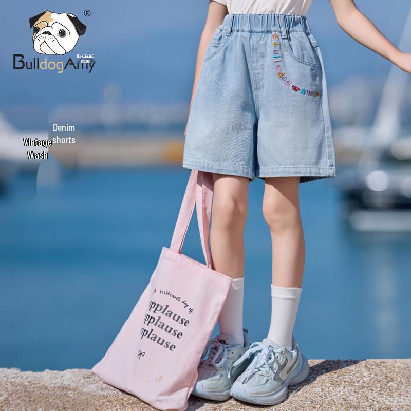 CHANZUI GOU Girls  Distressed Soft Denim Shorts 140 cm