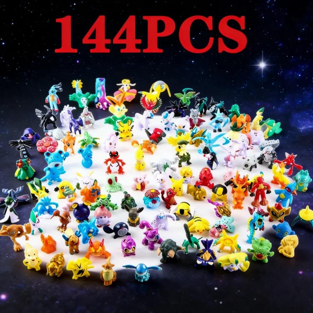 144pcs Pikachu Action Figure Toys Mini Figures Model Toy Pikachu Anime Doll Birthday Christmas Gifts Figurines Twisted Models