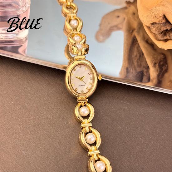 Fashion Chain Strap Watch Ladies Oval Dial Elegant Nacre Surface