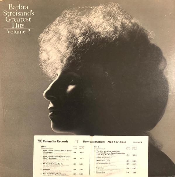 

LP Record BARBRA STREISAND Barbra Streisands Greatest Hits Vo FC35679PROMO Columbia 1978 US Soundtracks Musicals Used