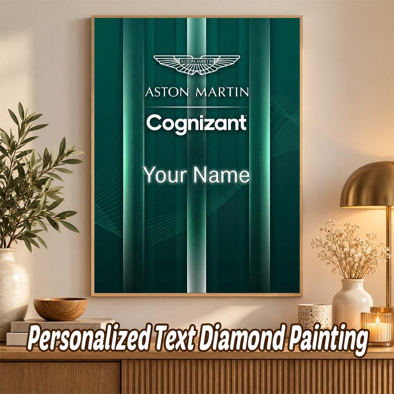 Aston Martin Custom Name Text 5D Diamond Painting Kit DIY Full Drill Diamond Art Decoration