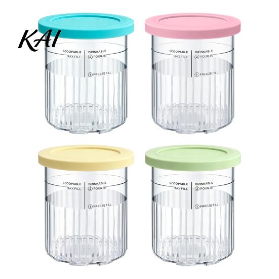 Ice Cream Pint Containers for Ninja NC500, NC500C, NC501, NC501C Series, Food Grade Replacement Cups Creami Plastic Cup with Leak-proof Lid,