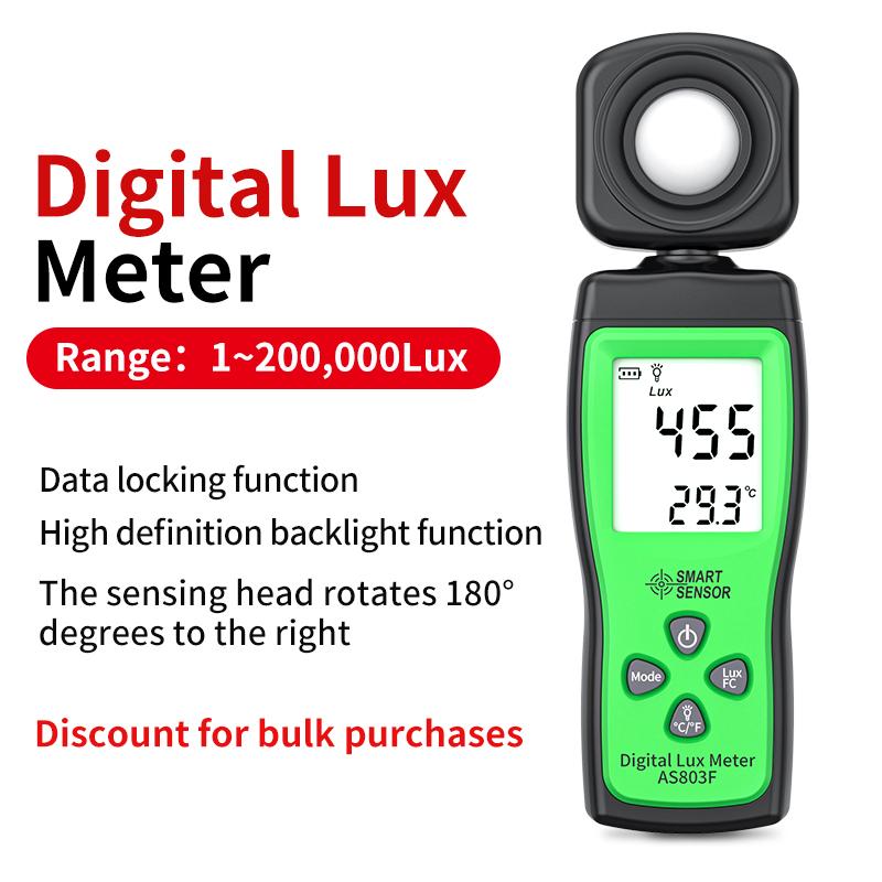 China AS803F Illuminometer High-Precision Light Meter Portable Mini Handheld Digital Photometer Luminance Meter