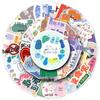 50pcs Trendy Waterproof Cartoon Stickers for Suitcases & Laptops