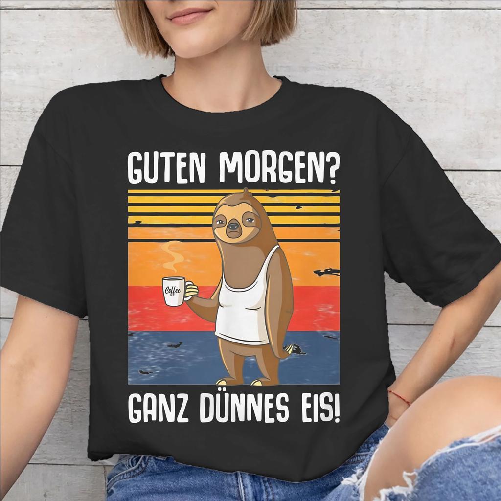 Unisex Unisex Guten Morgen Ganz Dnnes Eis Shirt 100 Cotton Graphic TShirt Clothing Outfits