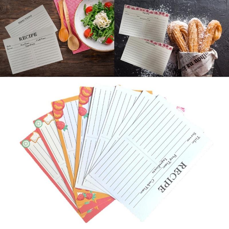 50Pcs Colored Recipe Index Cards Double Sided Recipe Cards with Lines for Weddings, Bridal Shower, Christmas Party Favor