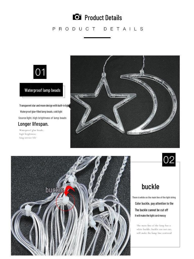 Samsung LED Curtain String Lights - Stars & Moon Decoration for Festivals