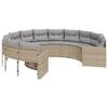 VidaXL Canapé de jardin avec coussins rond beige résine tressée, canapé d’extérieur, canapé de forme ronde, canapé de jardin 3318533