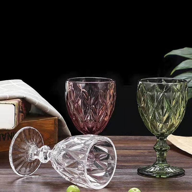 Plastic Wine Glass Cups Vintage Wine Cup 330Ml Embossment Juice Drinking Cups