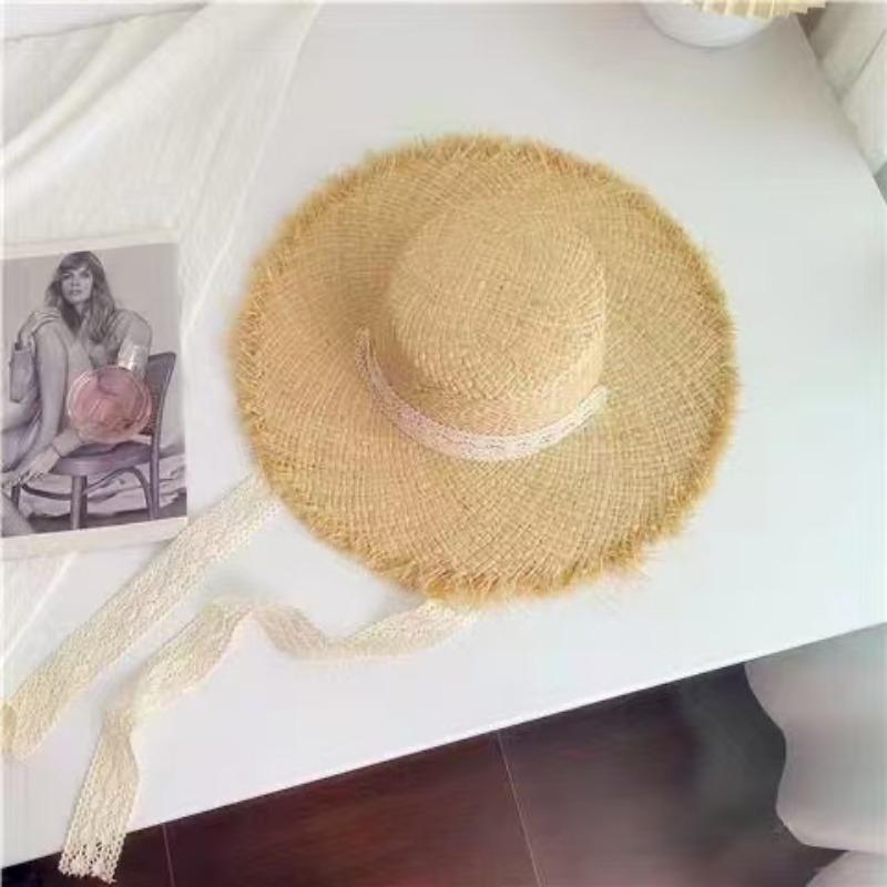 Summer Wind Big Brim Raffia Straw Hat Women's Beach Hat Travel Seaside Vacation Sun Hat