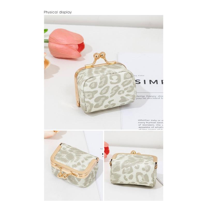 New Exquisite Leopard Print Diamond Ring Jewelry Bag Ring Necklace Earrings Jewelry Storage Box Mini Lipstick Bag Change Bag