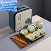 Chinese Tea Travel Set Kung Fu Ceramic Portable Teacups Teapot Porcelain Gaiwan Cups Ceremony Tools Handmade Mini XiShi Pot