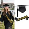 1/2/3Pc Class Of 2026 Black Golden Satin Sash Bachelor Cap With Tassel Graduation Shoulder Strap Congrats Grad Party Photo Props