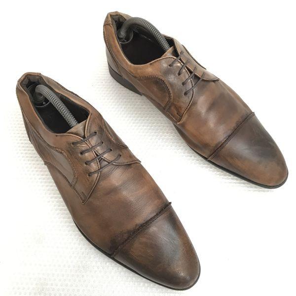 IMMAGINAZIONE leather straight tip shoes 26.5 brown Made in Japan(USED)