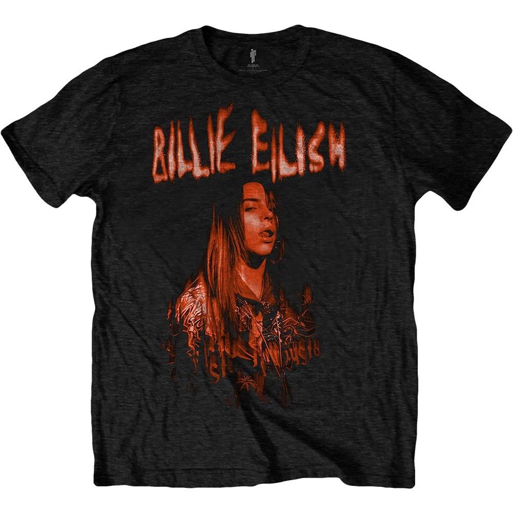 Men s Billie Eilish Spooky Logo Slim Fit T-shirt Small Black XXXL
