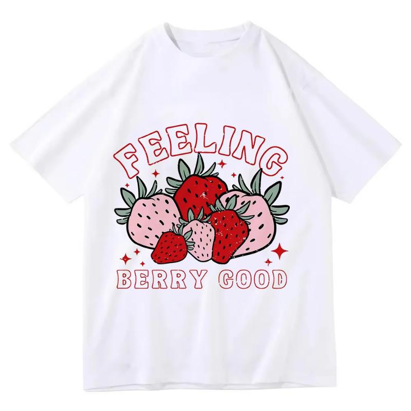 

Cute Strawberry Pattern Casual T-Shirts Gothic Tee Shirt Harajuku 90s Summer Fashion Tshirt Women Summer Tops Streetwear Clothes 4XL
