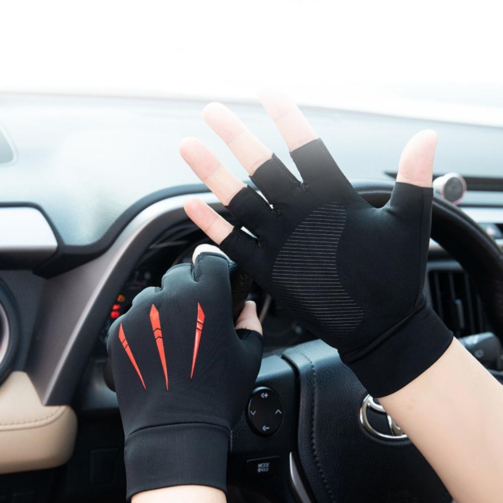 Anti-uv Ice Silk Fishing Gloves Highly Elastic Armguard 2024 Fitness Gloves  Unisex