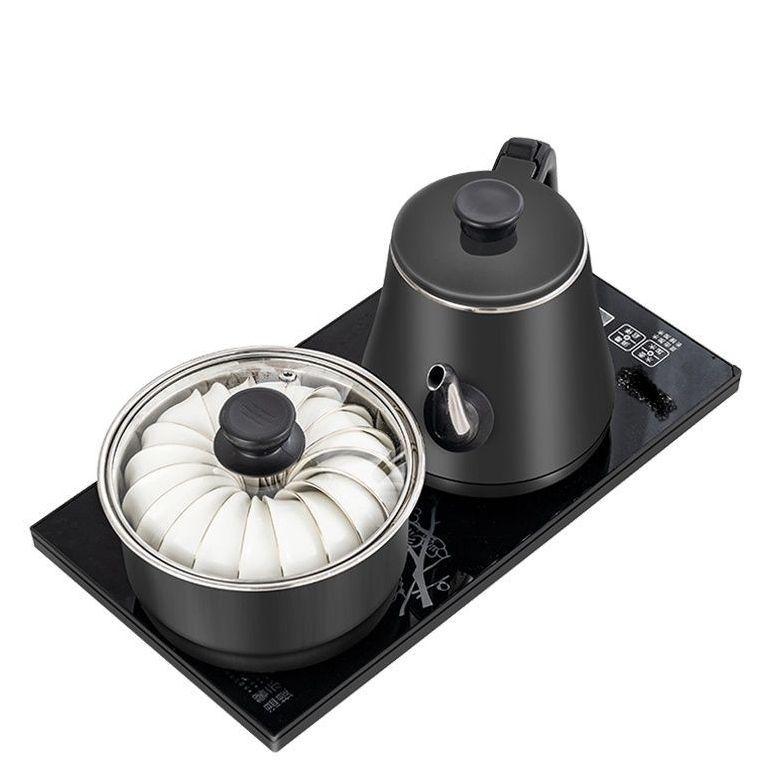 Automatic Electric Tea Set with Water Filling, Brewing, and Heating - Includes Table Tray and Water Pump (20x37 cm)