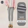 Women's Vertical Striped Fleece-Lined Leggings: Slimming, High Elasticity, Thick, Cold-Resistant, Perfect for Autumn and Winter.